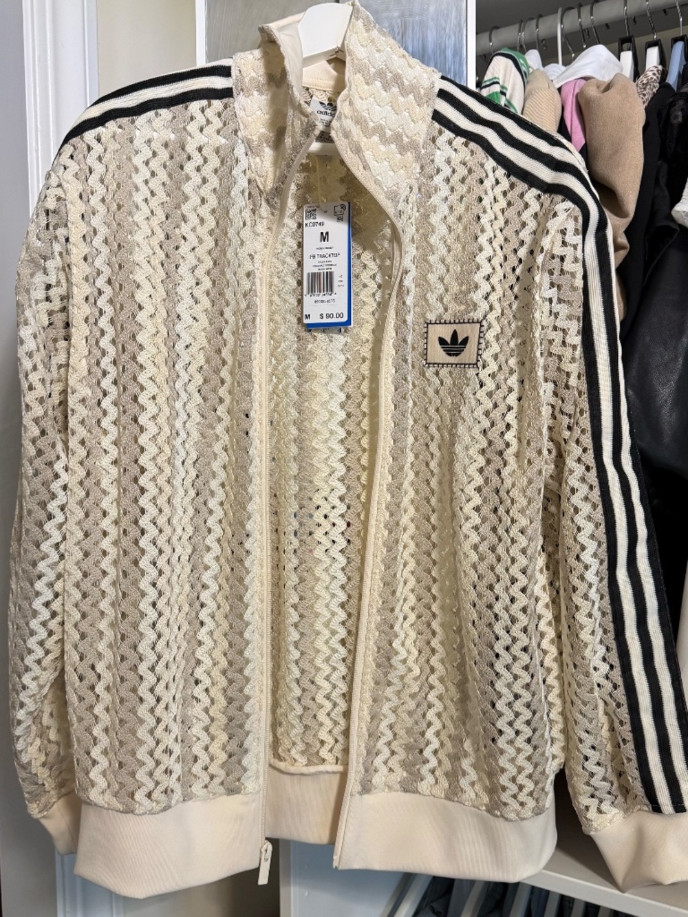 adidas Originals Women's Summer Glow Firebird Mesh Track Top size medium - Picture 2 of 6